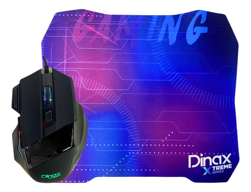 Set Mouse Óptico 3600dpi Iluminado + Mouse Pad Gaming Full