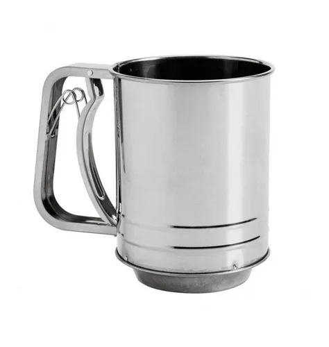 Tamizador Cernidor Inox Tipo Taza Con Gatillo 9,5x13 Cms