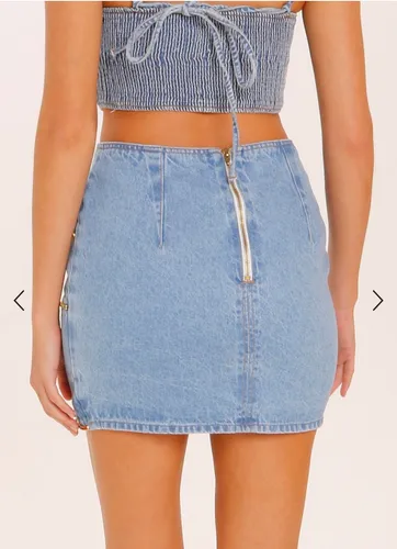 Saia jeans best sale gatabakana