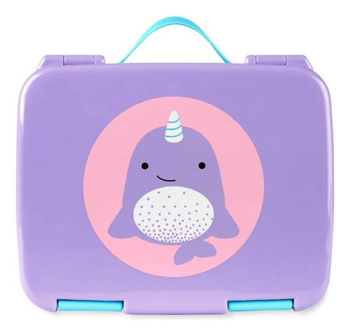 Lonchera Bento Box Zoo Narval Whale Skip Hop, color morado