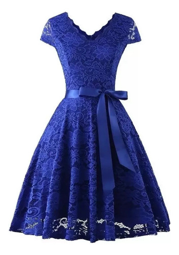 Vestido De Dama De Honor De Cóctel De Manga Corta Con Encaje