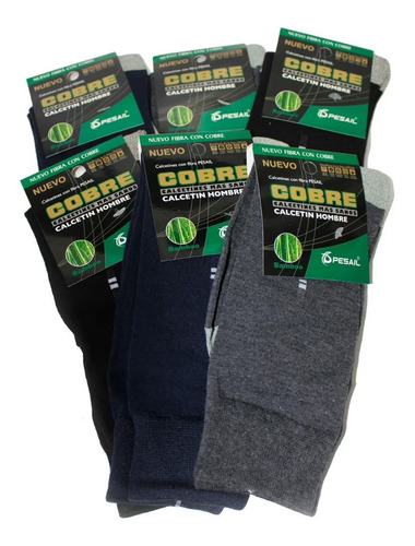 X3 Pares Calcetines De Fibra De Cobre Para Hombre - Tripack 