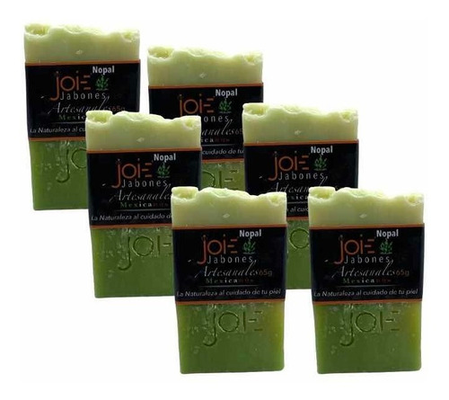 Jabón Artesanal De Nopal Con Hierbabuena (pack 6)