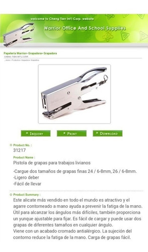 Engrapador Tipo Alicate Warrior Para 25hojas