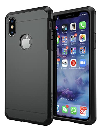 Funda Para iPhone X iPhone XS Negro Dual Layer