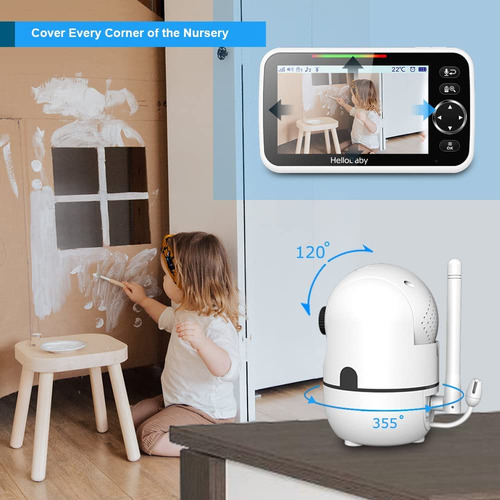 Monitor Para Bebés Hellobaby Hb6550 De 5 Pulgadas Con 4 Cáma