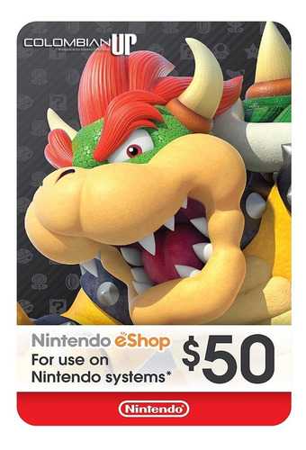 Imagen 1 de 1 de Tarjeta Nintendo Eshop $50 Usd Para Cuenta Usa