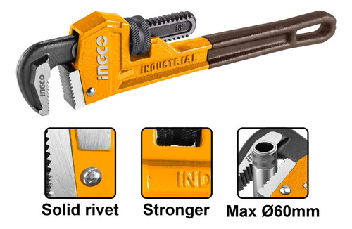 Llave Para Caño Super Ingco 450mm 18'' Tipo Inglesa Indust