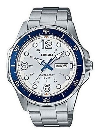 Relógio Casio Analógico Mtd100d-7a2wc Aço Inoxidável Oficial