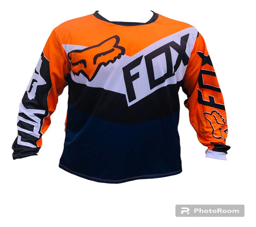 Sudadera Motos Fox Naranja Blanca 