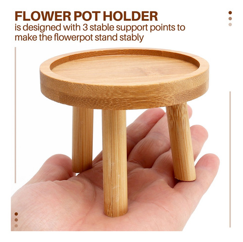 Soporte De Madera Para Plantas Con Base Para Macetas, Tabure