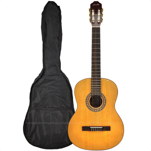 Imagen 4 de 10 de Guitarra Criolla Clasica Abeto 31p Concierto Caoba Maciza
