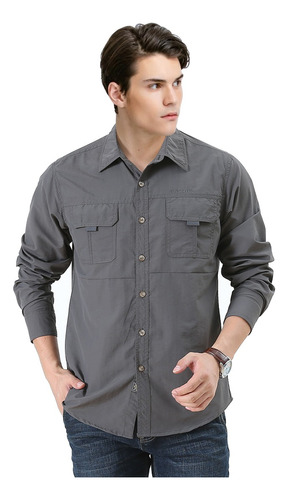 Camisa Outdoor Manga Larga Tactel Dry Clásica Ripstop Hombre