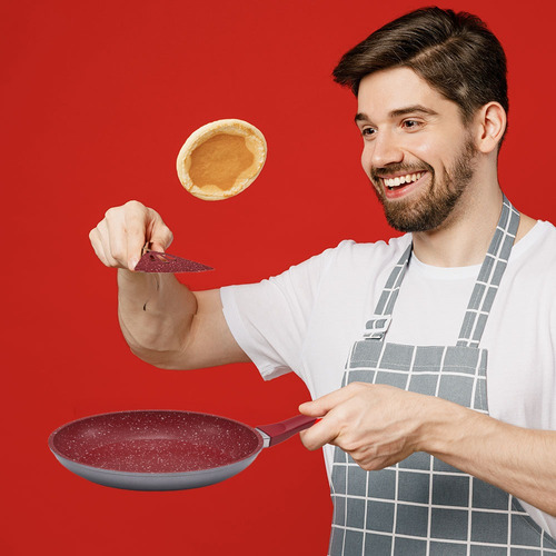Sartén Antiadherente De 28 Cm + Utensilios Flavorstone Rojo