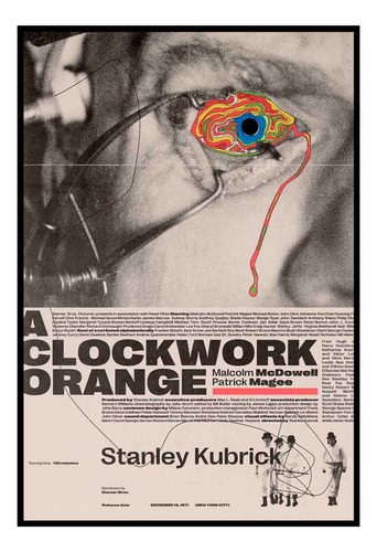 Cuadro Poster Premium 33x48cm Naranja Mecanica Kubrick