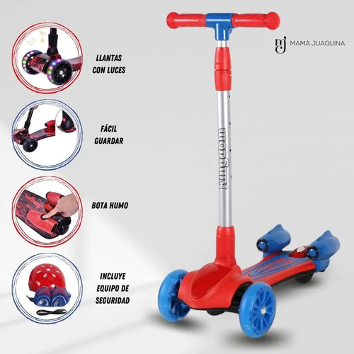 Scooter Bota Humo Para Niñas Niños Casco Rodilleras Coderas