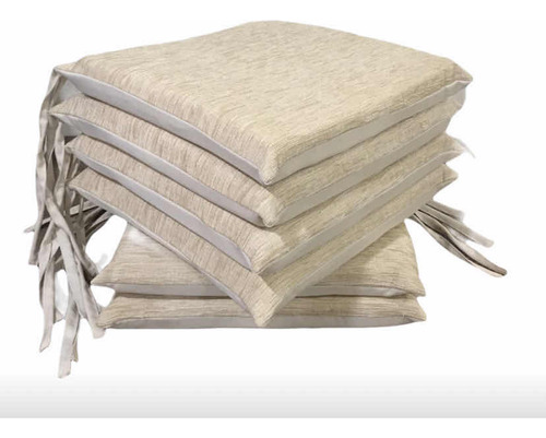 Funda Para Almohadón De Silla Recorte Misma Tela Ambas Caras Natural