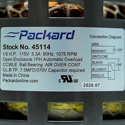 Packard 45114 Furnace Blower Fan Motor For Carrier Hc37a Spp