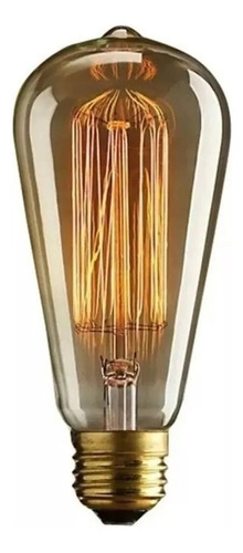 Lámpara decorativa Edison St64 E27, filamento de carbono, 220 V, color blanco cálido