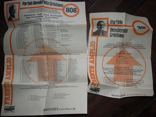 Antigua Lista 808 Fa Democrata Cristiano Uruguay 1984