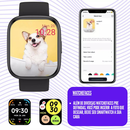 Smartwatch Lançamento Econômico Com Strava E Tela Amoled Preto Preto