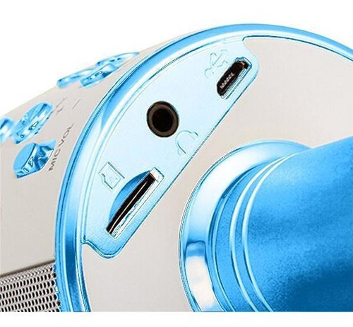 Wster Ws-858 - Altavoz y micrófono Bluetooth para karaoke, color azul