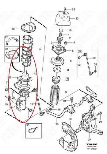 Amortecedor Dianteiro S60 2.5 Turbo 2004-2010 Original