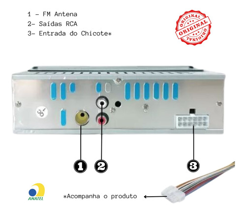 Rádio Mp3 Fm Usb Sd Equalizador Bluetooth Controle Remoto
