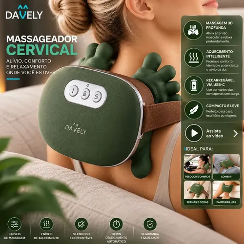 Massageador Pescoço Mãozinha 3D Aquecimento Elétrico Masajeador Massageador Corp