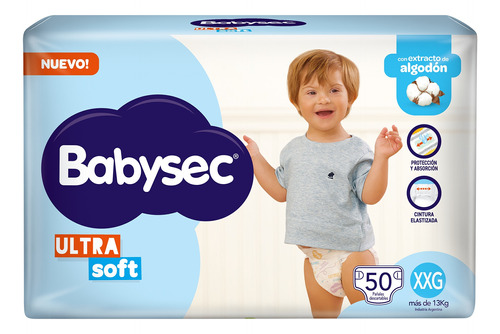 Babysec Ultra Soft Xxg X 50u Tamaño Extra Extra Grande