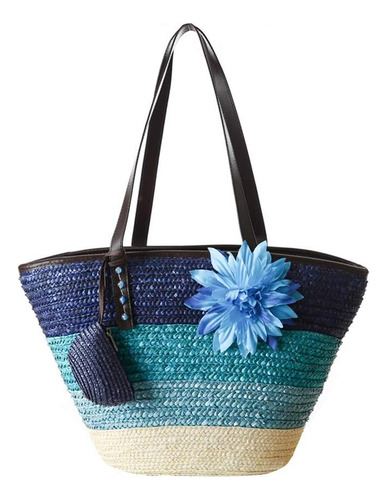 Qtkj Moda Mujer Niñas Tejido A Mano Verano Playa Tote Bolso 