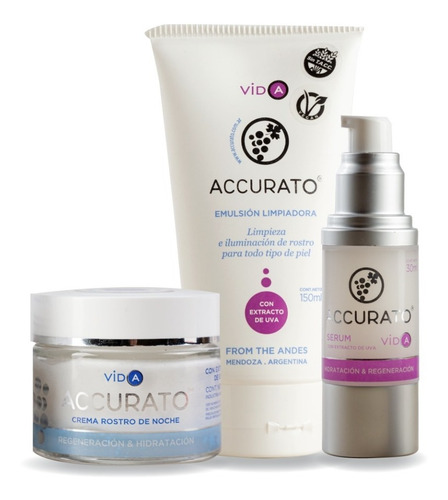 Set X3 Accurato Cuidado Facial Noche Pieles Sensibles Secas