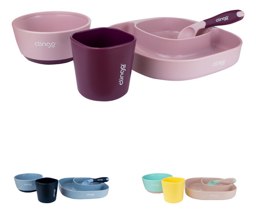 Kit Refeição Copo Bowl Prato E Colher Termossensível Clingo