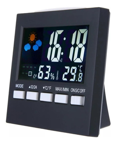 Reloj Despertador Lcd Con Humedad Fecha  Alarma Temperatura