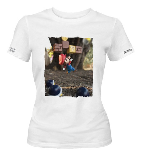 Camiseta Fotografía Mario Video Juego Dama Mujer Idk