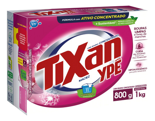 Atacado C/7 Sabão Em Pó Tixan Ypê Maciez 800g (7cx)