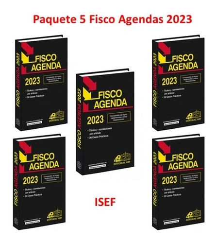 Fisco Agenda 2023 Pack 5 Piezas Isef