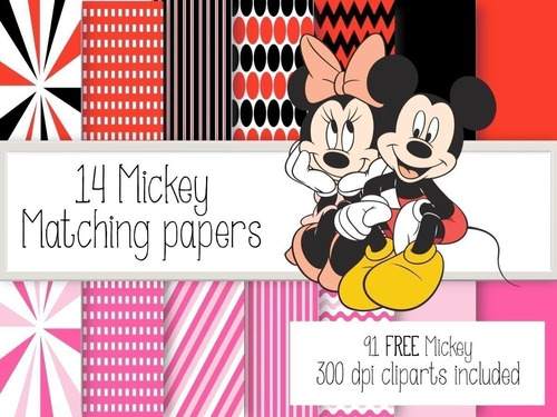 Kit Imprimible Mickey Y Sus Amigos 90 Clipart  14 Fondos.