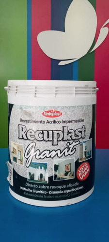 Imagen 2 de 3 de Recuplast Granit Revestimiento Acrilico Deco 6kg Humo