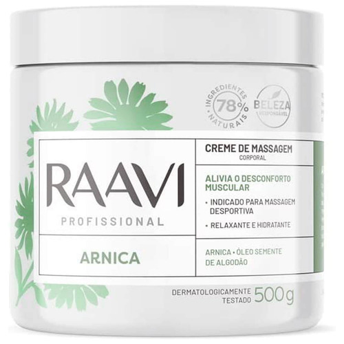 Creme De Massagem Arnica Fitness Fisioativo  500g Raavi Tipo De Embalagem Pote