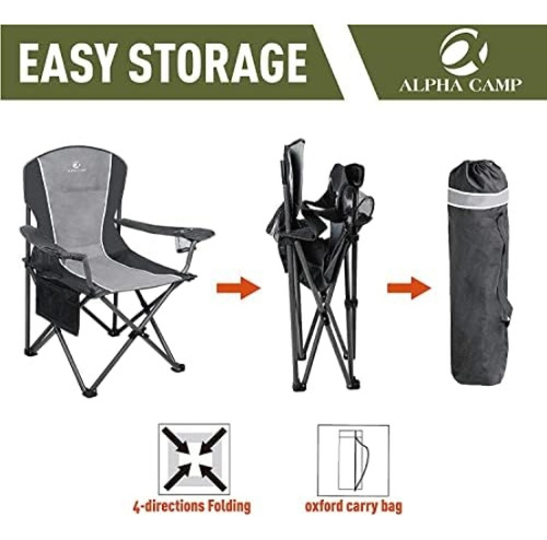 Alpha Camp Silla Plegable Para Acampar Soporte Resistente 35