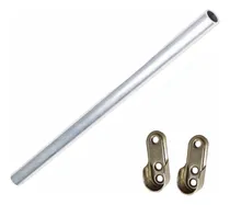 Comprar Kit 3 Barra Tubo Churrasqueira Aluminio 90cm Suportes Aço
