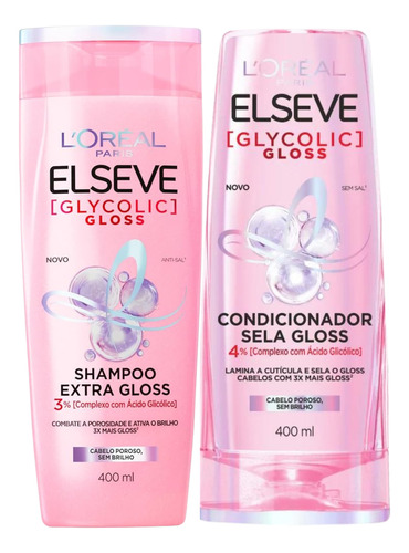 Kit Shampoo E Condicionador Elseve Glycolic Gloss 400ml
