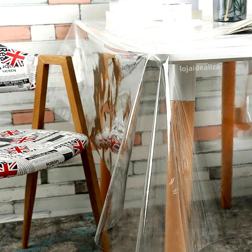 Toalha Mesa Plastico Transparente Pvc 1,00x1,40 - 0,20mm