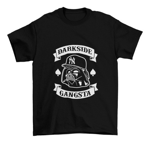 Camiseta Negra Estampada Darkside Gangsta