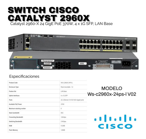 Switch Cisco 2960x-24ps-l Catalyst Serie 2960-x