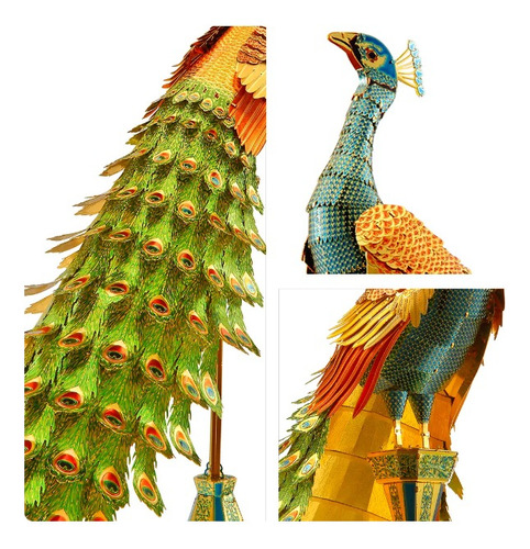 Rompecabezas Metálico 3d Pavo Real Piececool