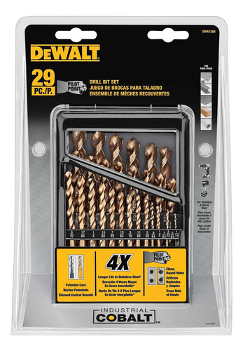 Dewalt Dwa1269 Jgo. 29 Brocas Punta Piloto Cobalto C/estuche