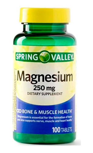 Spring Valley Magnesio 250mg 100 Tabletas 