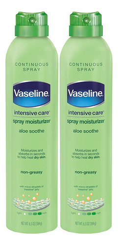 Pack De 2 Vaseline Spray & Go Crema Hidratante De Aloe